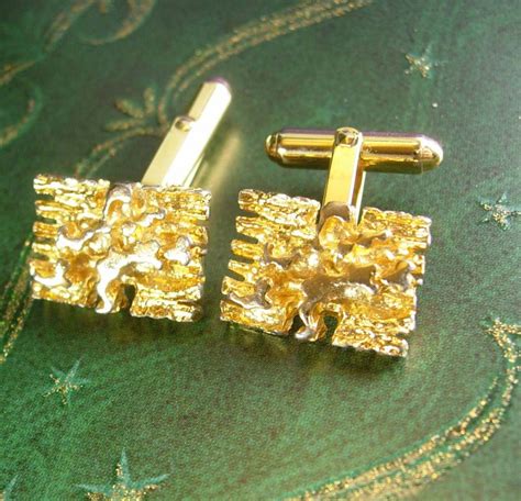 Vintage Christian Dior Golden Nugget Cufflinks 